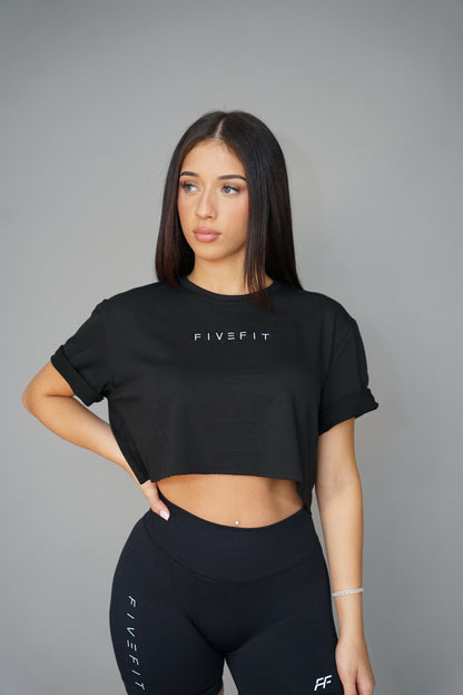 Loose Crop Top - Black