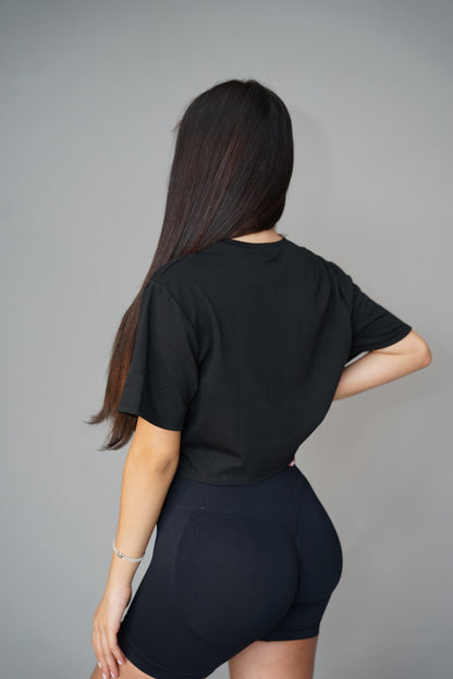 Loose Crop Top - Black