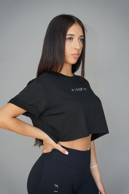 Loose Crop Top - Black